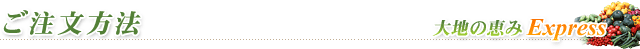 有機野菜・自然食品|宅配・通販|ご注文方法