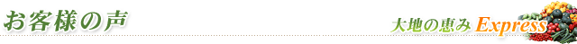 有機野菜・自然食品|宅配・通販|お客様の声